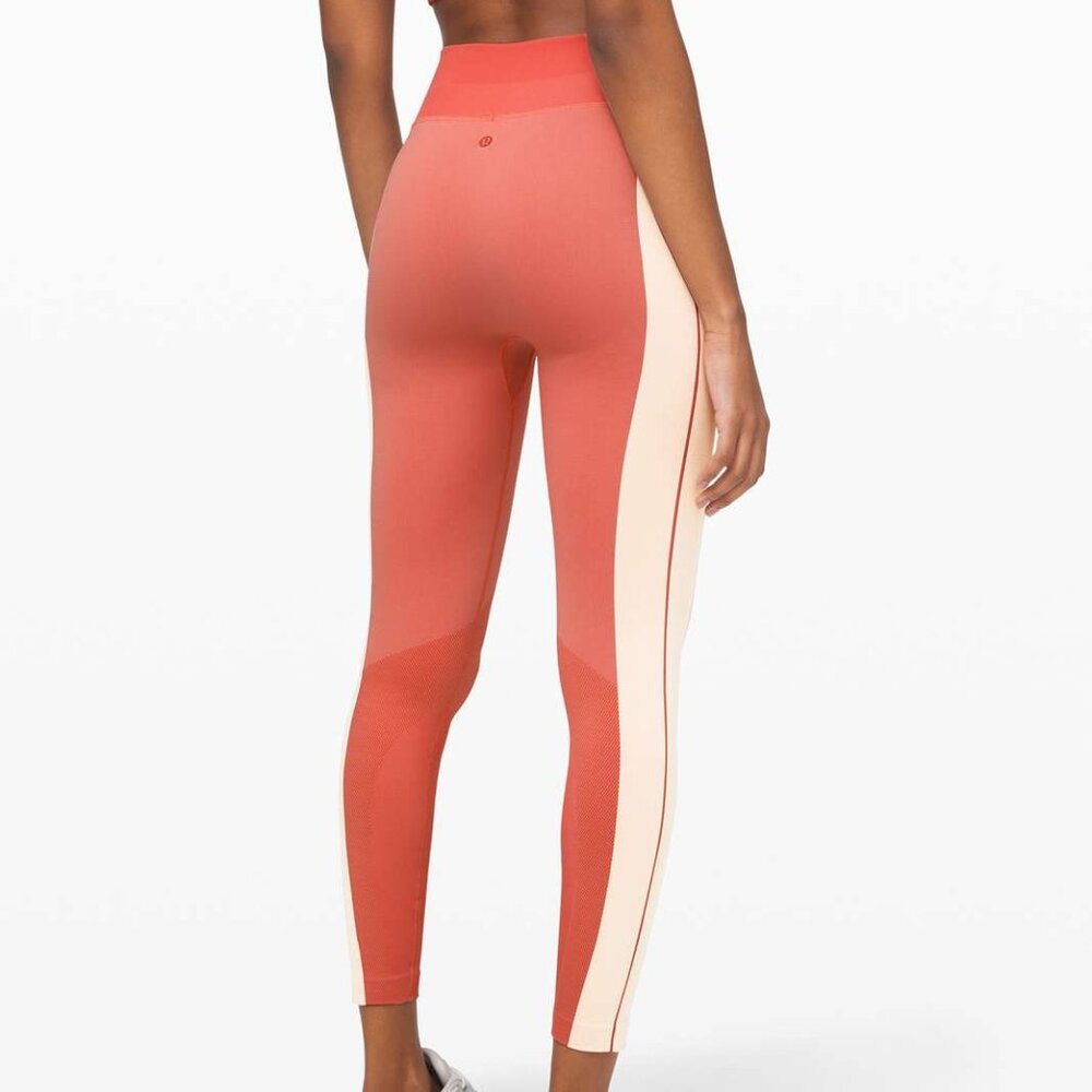 lululemon athletica Coral and Cream Leggings